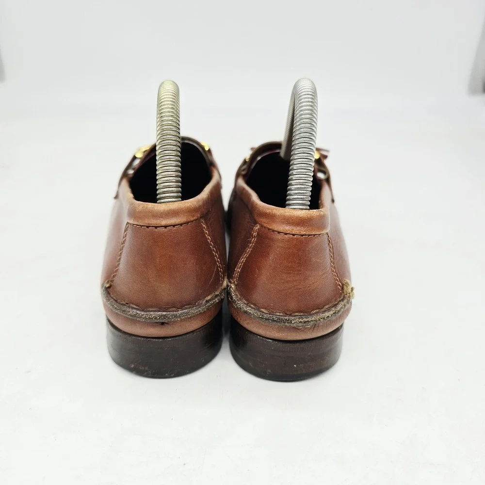 Guido Tassel Loafers Mens 7.5 Moccasin Simple Sole 4219 Brown Handmade $340‎